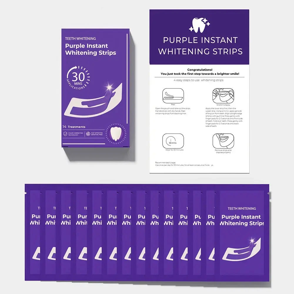 Teeth Whitening Strips, 14Pairs(28Pcs)Non-Sensitive Teeth Whitening Strips,Tooth Whitening, Tooth Stain Treatment, Combining Whitening and Colour Correction
